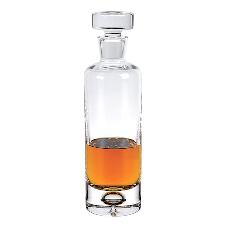 Homeroots Mouth Blown European Crystal Round Decanter 28 Oz 376141