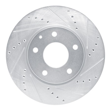 Dynamic Friction Co DFC Brake Rotor - Drilled and Slotted - Silver 631-80082R