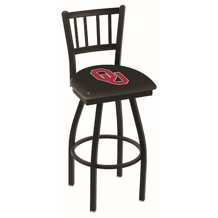Holland Bar Stool Co 36" Blk Wrinkle Oklahoma Swivel Bar Stool, Jailhouse Back L01836Oklhma