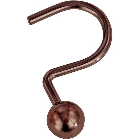 Simple Spaces Ball Shower Curtin Hook, 1-1/16 in Opening, Steel, Venetian Bronze, 1-3/4 in W, 2-7/8 in H SD-CBH-VB