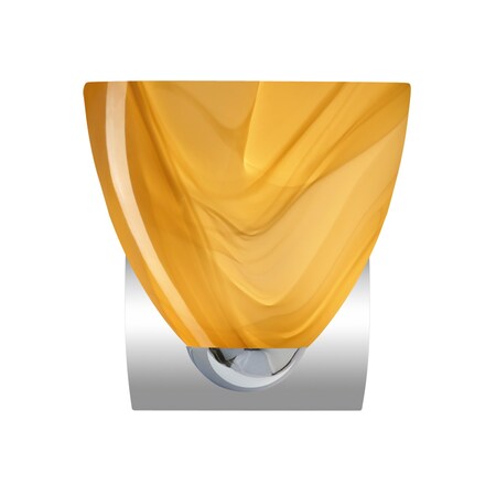 Besa Lighting Sasha Mini Sconce, Honey, Chrome Finish, 1x9W LED 1WZ-7572HN-LED-CR