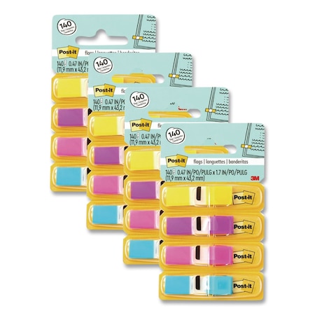 Post-It Flag, S, 1/2", 4/Pk, Assrtd, PK140 6834ABX
