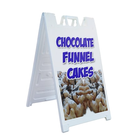 Signmission Chocolate Funnel Cakes, A-Frame & 2 Sign Inserts, Heavy-Duty Plastic Frame SBHD-C-2436-Chocolate Funnel Cakes