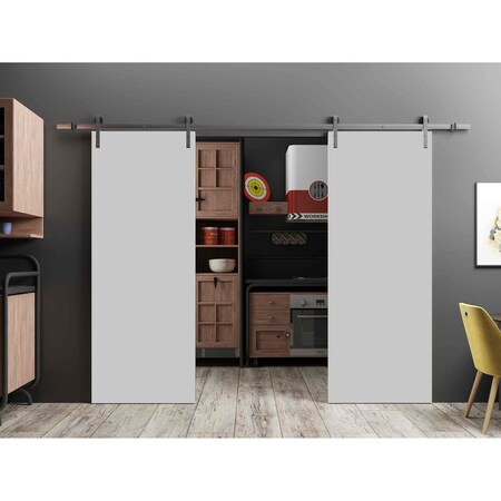 Sartodoors Slab Barn Door Panel, Planum 0010 Matte Grey, Sturdy Finished Flush Modern Doors, Pocket Closet Sli PLANUM0010S-GRE-3696
