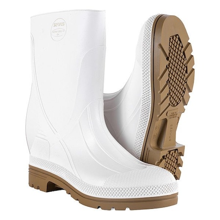 Honeywell Servus Rubber Boot, 8D, Mid-Calf, White, PR 75150  80