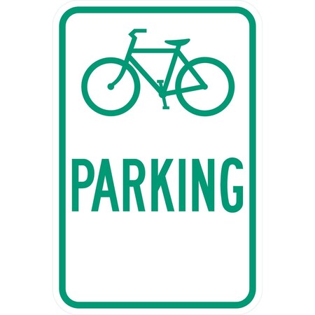 Lyle D4-3S, (Bike Sym) Parking (Space For Arrow), 12x18, Diamond Grade, White G-2988-DG_12x18