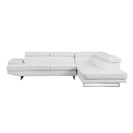 Homeroots Gray Leather L Shaped Two Piece Corner Sectional 366220