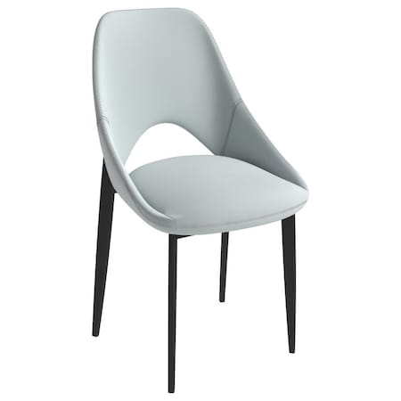 Leisuremod Amalfi Collection Modern Fabric Dining Chair in Coconut White AC48W