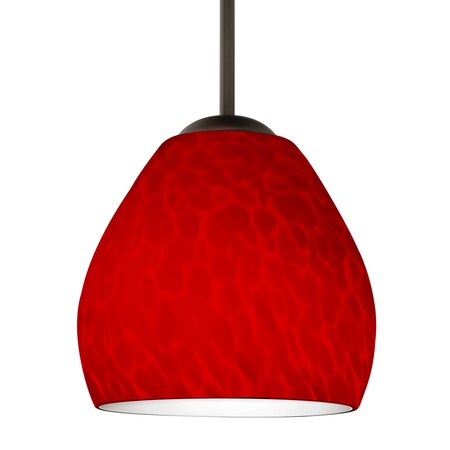Besa Lighting Bolla Pendant Bronze Red Cloud 1x50W MAX E12 base 1BT-4122RC-BR