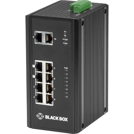 Black Box 10P Fast Eth Ind Sw Poe+ LPH3100A