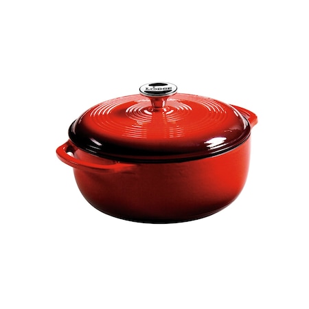 Lodge 4.5 Quart Red Enameled Cast Iron Dutch Oven EC4D43
