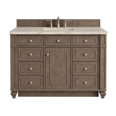 James Martin Vanities Bristol 48" Single Vanity, Whitewashed Walnut, w/ 3 CM Tajnar Eclos Top 157-V48-WW-3TJR