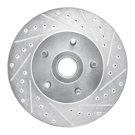 Dynamic Friction Co DFC Brake Rotor - Drilled and Slotted - Silver 631-54014R