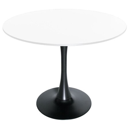 Leisuremod Round 35.43 in W, 28.35 in L, MDF/Iron, Black/White BTBL-35W