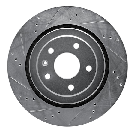 Dynamic Friction Co DFC Brake Rotor - Drilled and Slotted - Silver 631-47047L