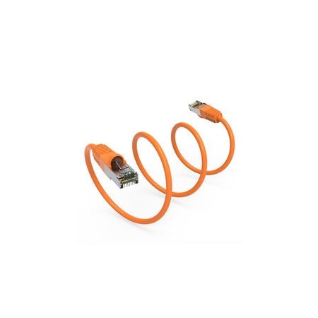 Cable Wholesale Shielded S/FTP Cat6 Ethernet Patch Cable, Snagless/Molded Boot, 26AWG, Orange, 7 foot 12X8-53107