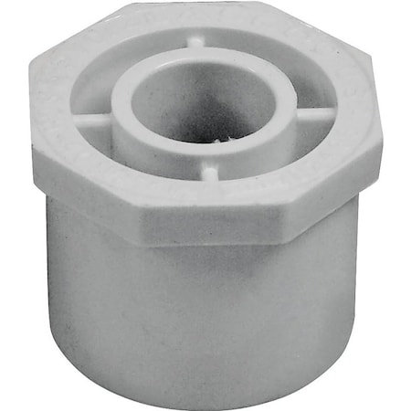 Lasco IPEX Reducing Bushing, 1-1/2 x 1/2 in, Spigot x Socket, White, SCH 40 Schedule, 150 psi Pressure 435653