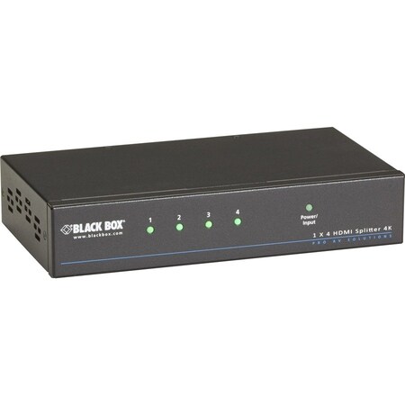 Black Box 4K HDMI Splitter - 1x4 - 3840 - 2160 - 1 x HDMI In - 4 x HDMI Out - TAA Compliant VSPHDMI1X44K
