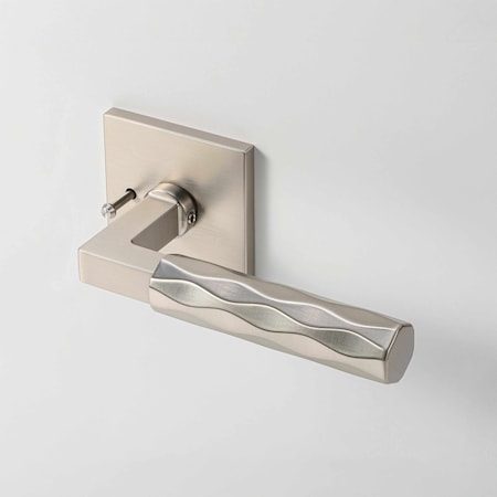 Mcbowery Hailey Satin Nickel Bed/Bath Door Handle, Square Rosette, Concealed Screws (Privacy) 202PVSN
