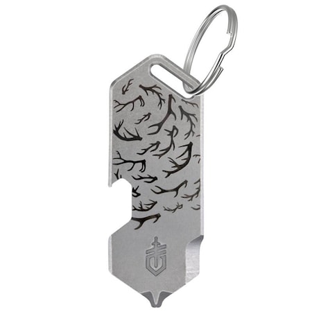 Gerber Shard DT Series Antlers Keychain Mini Multi-Tool, 3-Function, Stainless Steel, Silver 1074040