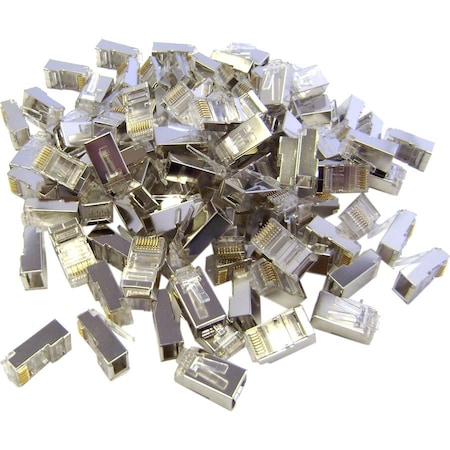 Cable Wholesale Shielded Cat6 RJ45 Crimp Connectors for Stranded Cable, 8P8C, POE Compliant, 100 pieces 31D0-584HD