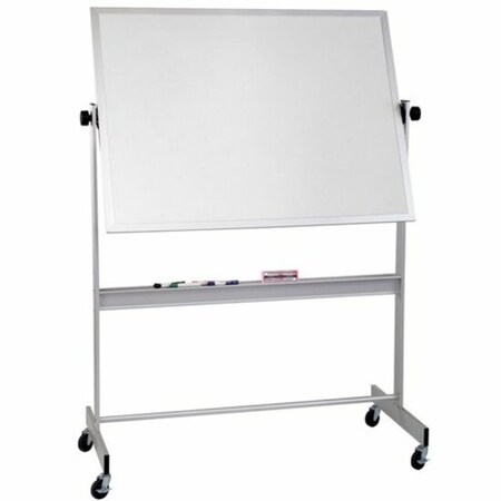 Mooreco Dry Erase Board, Porcelain, 48 in, 72 in, Aluminum Frame, White, Gloss 668AG-DD