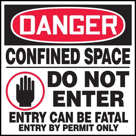 Accuform OSHA DANGER SAFETY LABELS CONFINED LCSP023XVE
