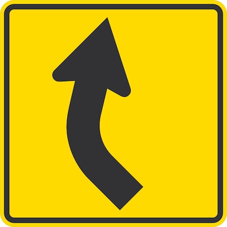 Lyle W1-2R, Right Curve Symbol, 36x36, High Intensity Prismatic, Yellow G-16400-HI_36x36