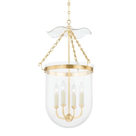 Hudson Valley Lighting Mark D. Sikes X Rousham 4 Light Lantern 15.75 In. Aged Brass MDS1602-AGB