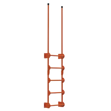Vestil Steel Walk Through Dock Ladder 5 Step 300 Lb. Capacity Orange DKL-5-OR