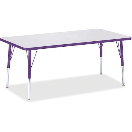 Jonti-Craft Berries Rectangle Activity Table, 30 in. x 60 in., E-height, Freckled Gray/Purple/Gray 6408JCE004