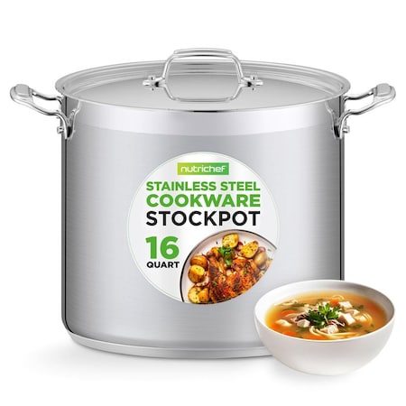 Nutrichef 16-Quart Stainless Steel Stockpot NCSPT16Q
