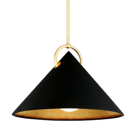 Corbett Lighting Charm 1 Light Pendant 30 In. Gold Leaf/Soft Black Combo 289-42-GL/SBK