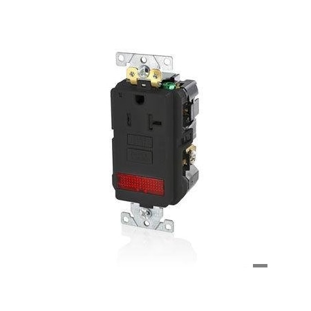 Leviton SmartlockPro GFCI 20A TR Pilot Black GFPL2-PLE