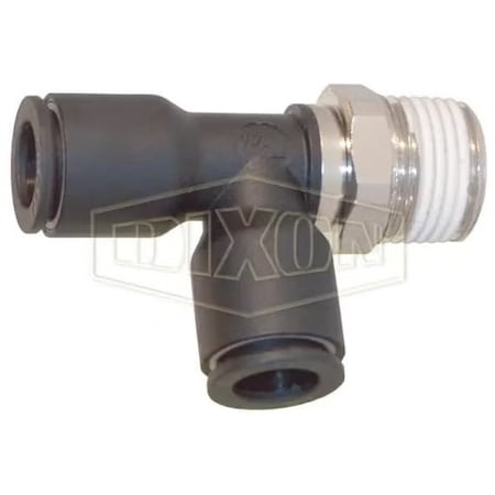 Dixon Legris by Push-In Run Tee, 1/8 x 3/8 in Nominal, MNPT x Tube, 290 psi Pressure, Brass/Nylon, Domest 31036011