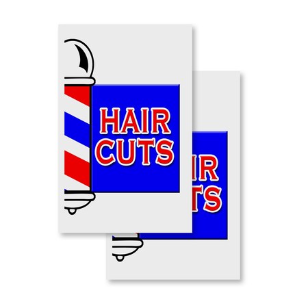 Signmission Hair Cuts, Vinyl Decals Only 24 Inch x 36 Inch, Vinyl Decal, 2PK DSB-2436-2PACK-Hair Cuts