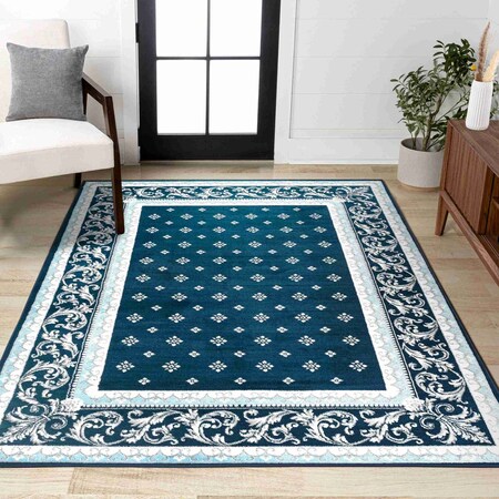 Jonathan Y Acanthus French Border Navy/Blue 5 ft. x 8 ft. Area Rug MDP504C-5
