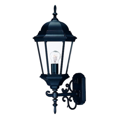 Homeroots Matte Black Domed Glass Lantern Wall Light 398591