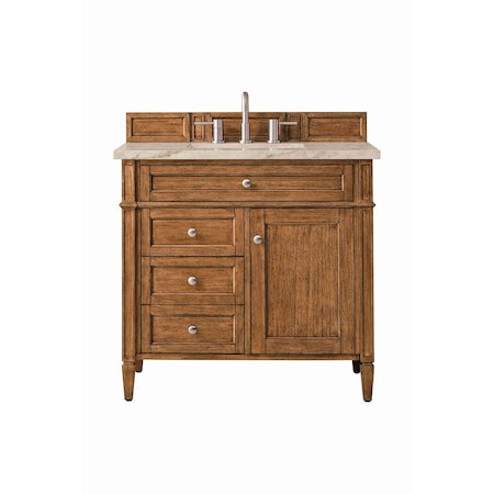 James Martin Vanities Brittany 36" Single Vanity, Saddle Brown, w/ 3 CM Tajnar Eclos Top 650-V36-SBR-3TJR