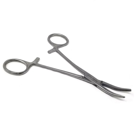 A2Z Scilab Hemostat Kelly 5.5 Inch Curved Half Serrated Jaws A2Z-ZR1099