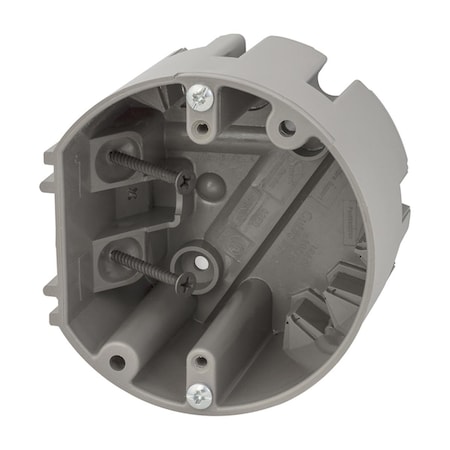 Switch On 4 in. Round 1 Gang Ceiling Box, Gray - PVC SW3307992