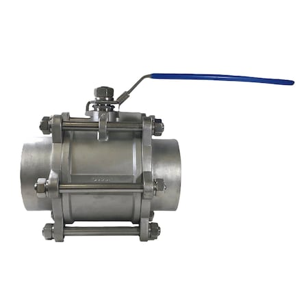 Discover 4 in. Stainless Steel 3 Piece Ball Valve Socket Weld Ends 102700