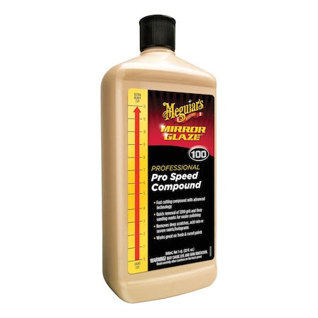 Meguiars Mirror Glaze Pro Speed Compound, 32 oz, Clear, Liquid, Compound M10032