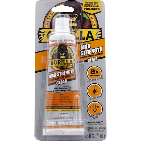 Gorilla Glue Epoxy Adhesive, Clear, Dual-Cartridge 105045