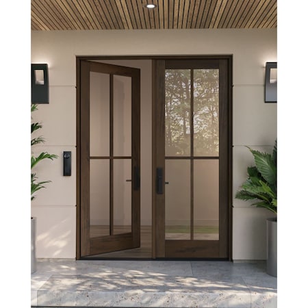 Doornmore G104, 74.5" x 98" ( 2x36" Door) Right Hand, Mahogany SDL 4 Lite Exterior Door G104-SW-3696_2_RI