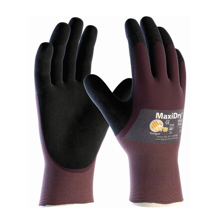 Atg Lightweight Nitrile Glove w/Seamless Knit Nylon Liner and Non-Slip MicroFoam Grip on Palm & F, 12PK 9884