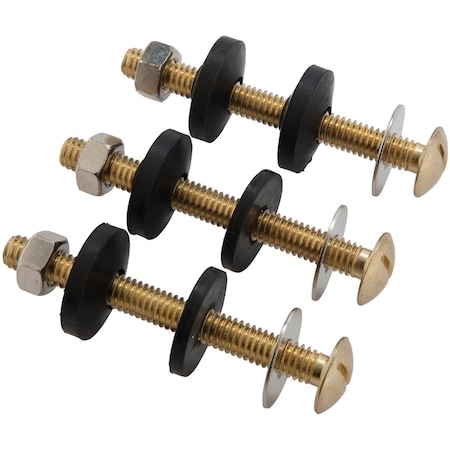 Do It Best 5/16'' x 3'' Brass Sponge Rubber Tank Bolts, 3PK IB835-181