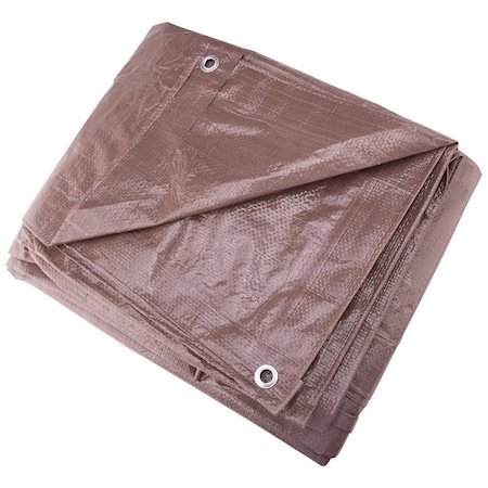Prosource Tarpaulin, 10 ft L, 8 ft W, 5 mil Thick, Polyethylene, Brown T0810BB90