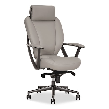 La-Z-Boy Vannes Ergonomic Executive Chair, 20.5" to 23.5" Seat Height, Light Gray Seat/Back, Dark Gray Base 60101-GRY