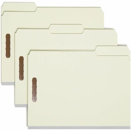 Smead 100% RECYCLED PRESSBOARD FASTENER FOLDERS, LETTER SIZE, GRAY-GREEN, 25PK 15004